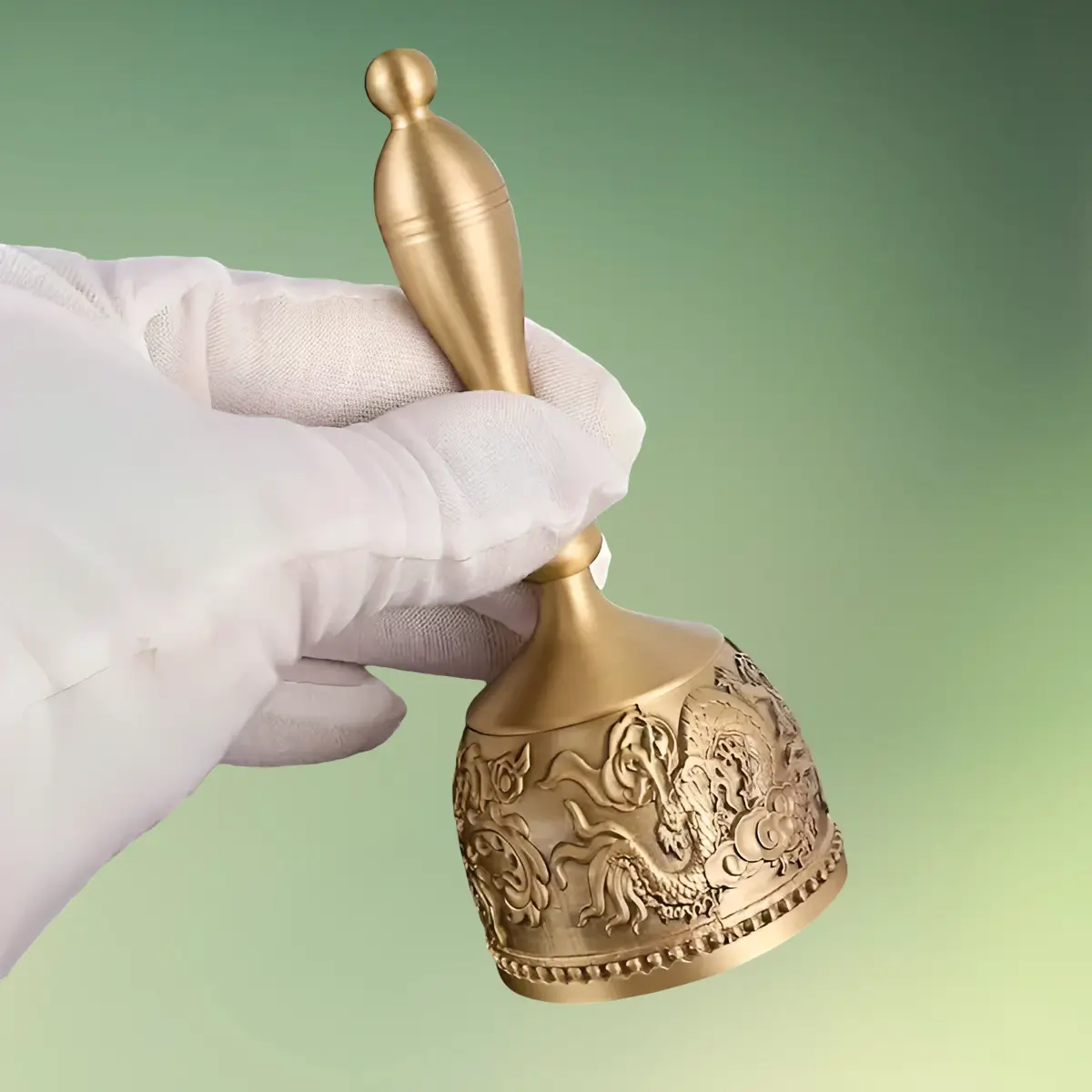 lej Toastmaster klokke | Dirigentklokke | Håndklokke til taler | Bronze med drage og fønix motiv