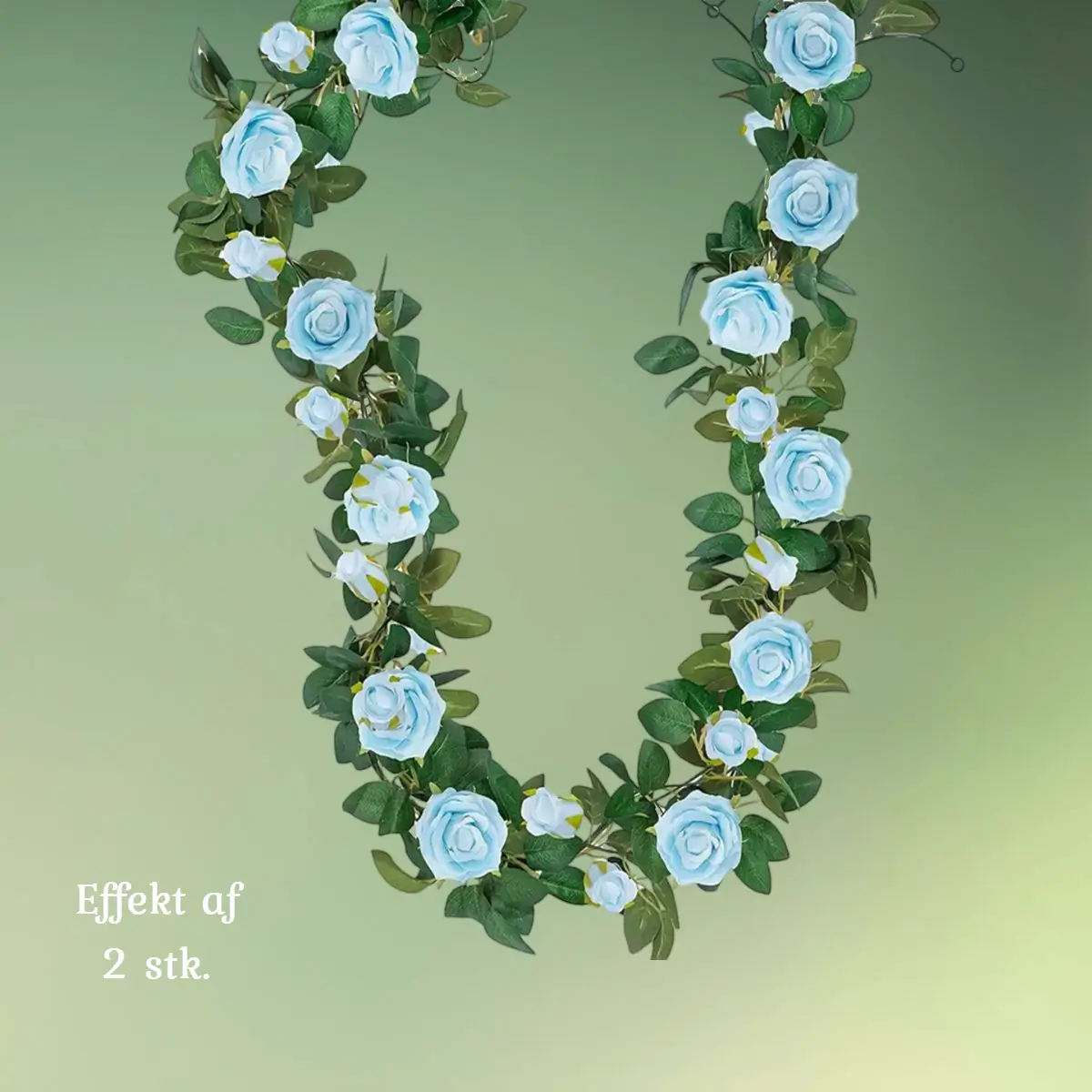 kunstig blomsterranke med lyseblå roser - blå roser