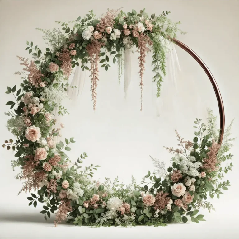 Vielsesbue - Backdrop med blomster