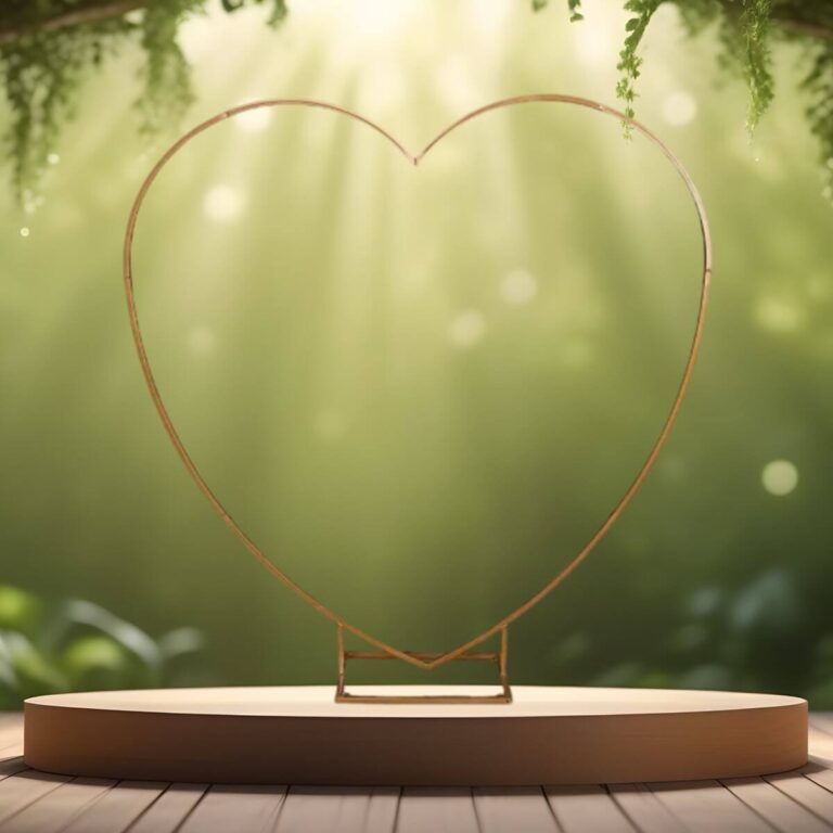 Vielsesbue - Backdrop hjerteformet guldfarvet