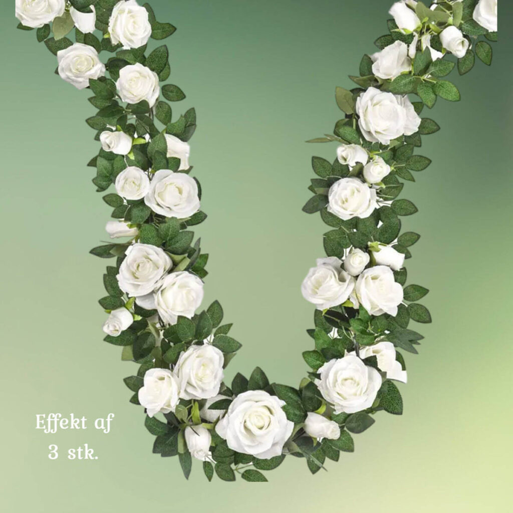 kunstig blomsterranke med hvide roser