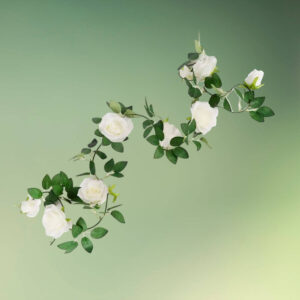 kunstig blomsterranke med hvide roser