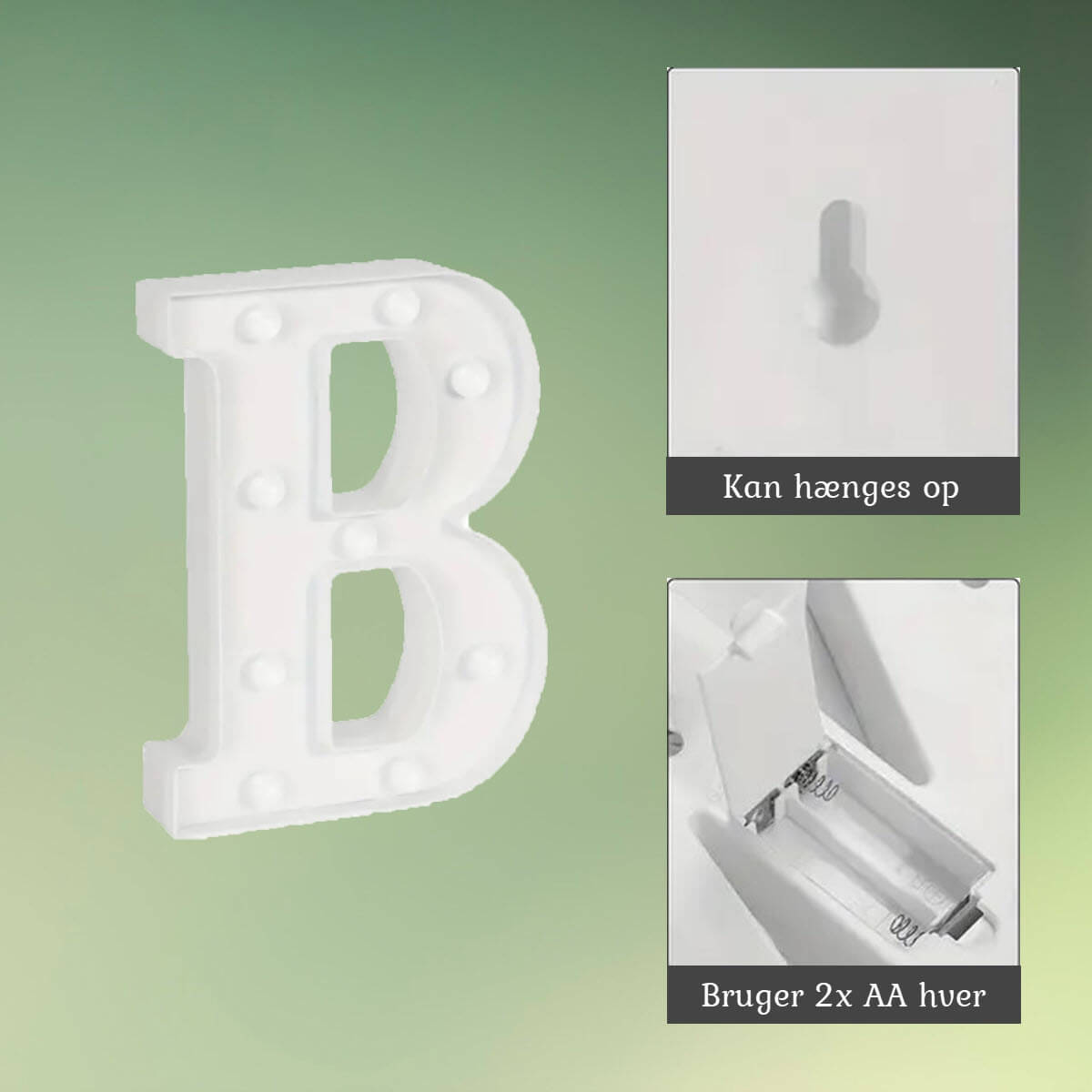 BAR LED-lysskilt til batterier bogstav og info (1) LED bar skilt med varmt hvidt lys