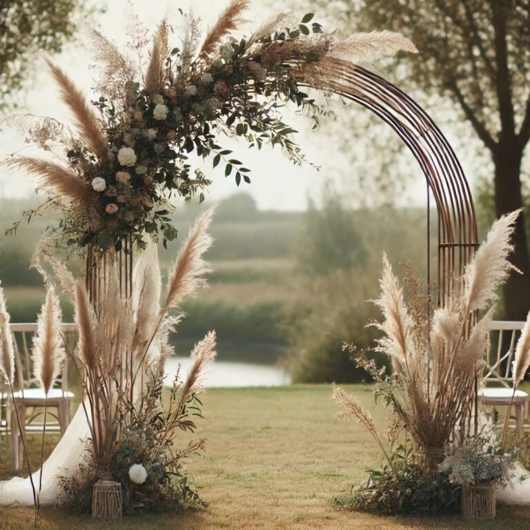 vielsesbue natur boho med tørrede græsser