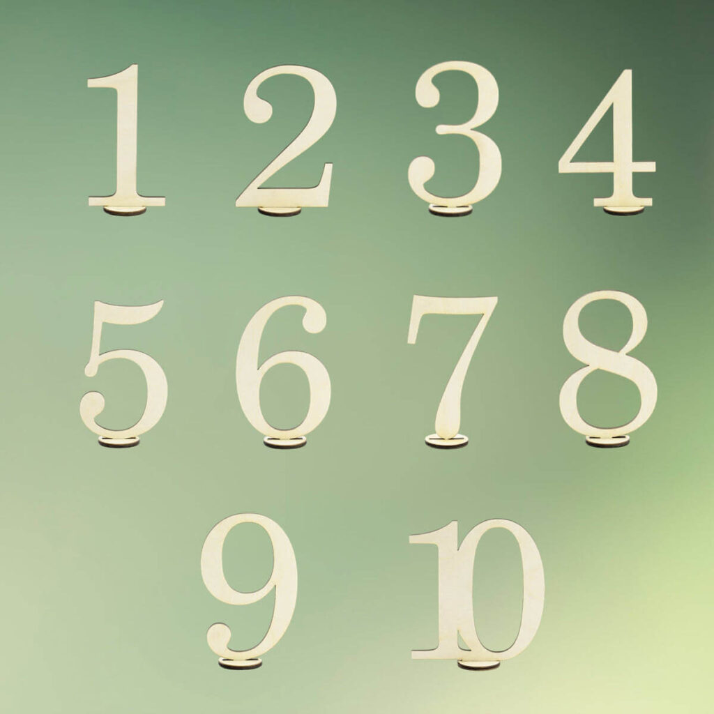bordnumre i træ med fod 1-10
