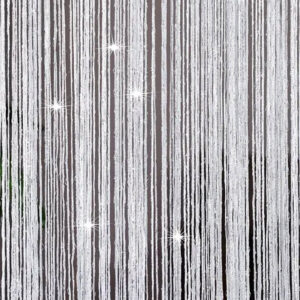 sølvfarvet glitter gardin