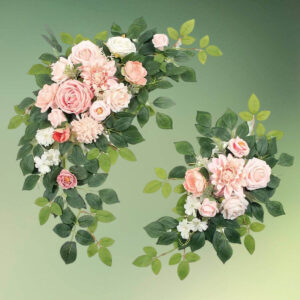 lyserøde kunstige blomster dekorationer - blomster til vielsesbuer og backdrops - kunstige blomster til velkomstskilt - blomster til bryllup