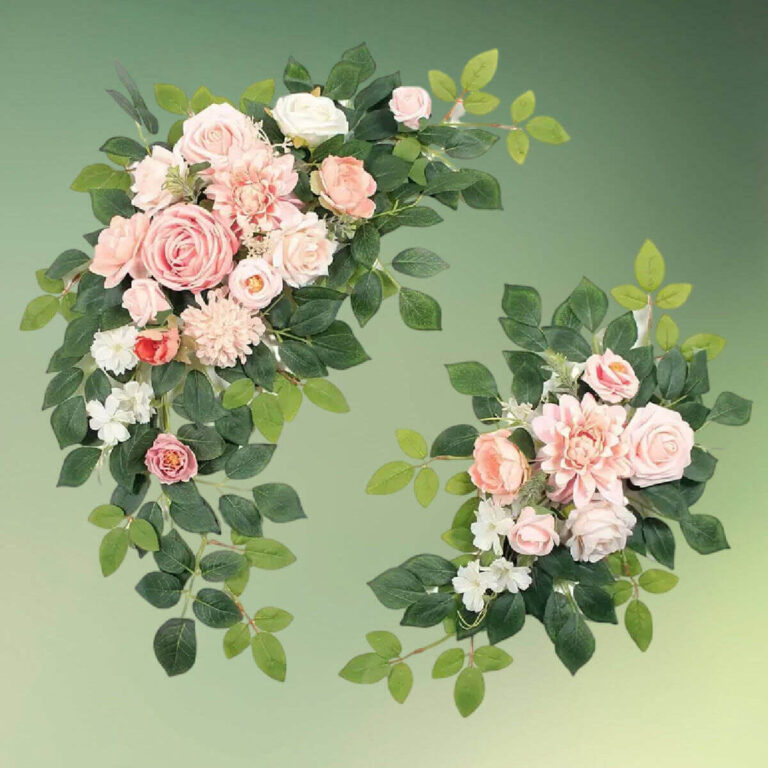 lyserøde kunstige blomster dekorationer - blomster til vielsesbuer og backdrops - kunstige blomster til velkomstskilt - blomster til bryllup