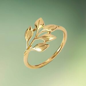 servietringe med blade - guldfarvet