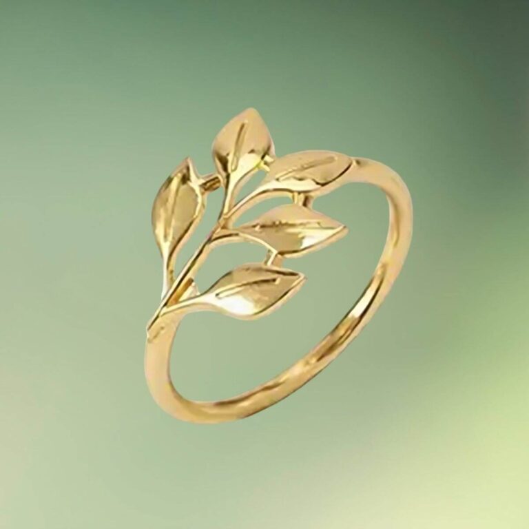 servietringe med blade - guldfarvet