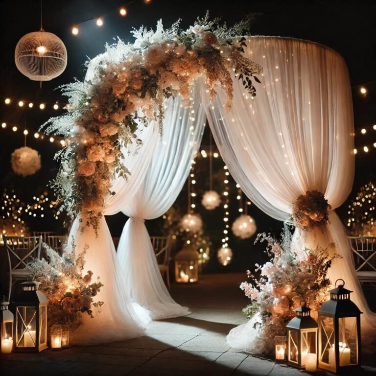 Vielsesbue nat med lys