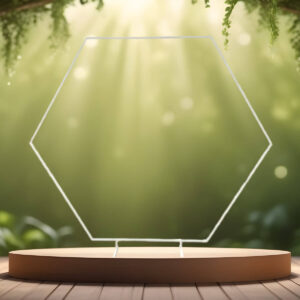 Vielsesbue - Backdrop sekskantet - hexagon hvid