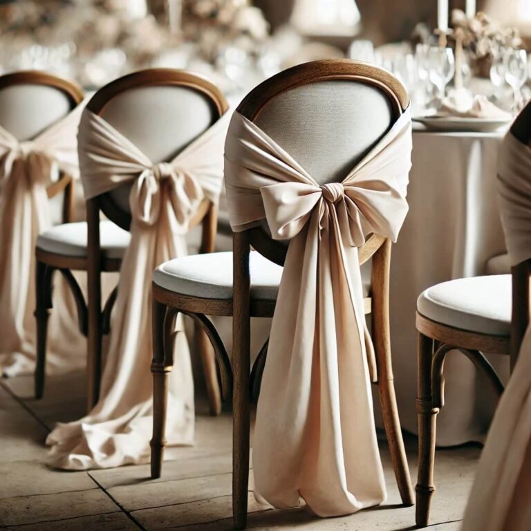 stolepynt med stof og sløjer