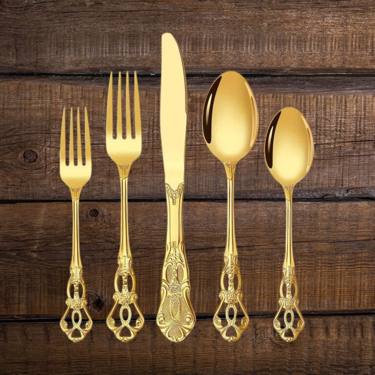Guldbestik med mønster - Royal crown guld bestiksæt