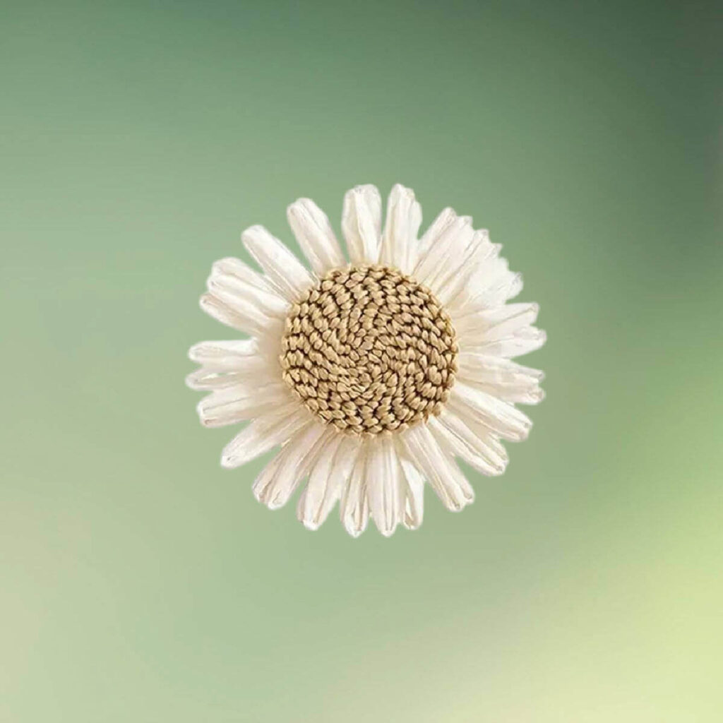 Solsikke servietringe hvid