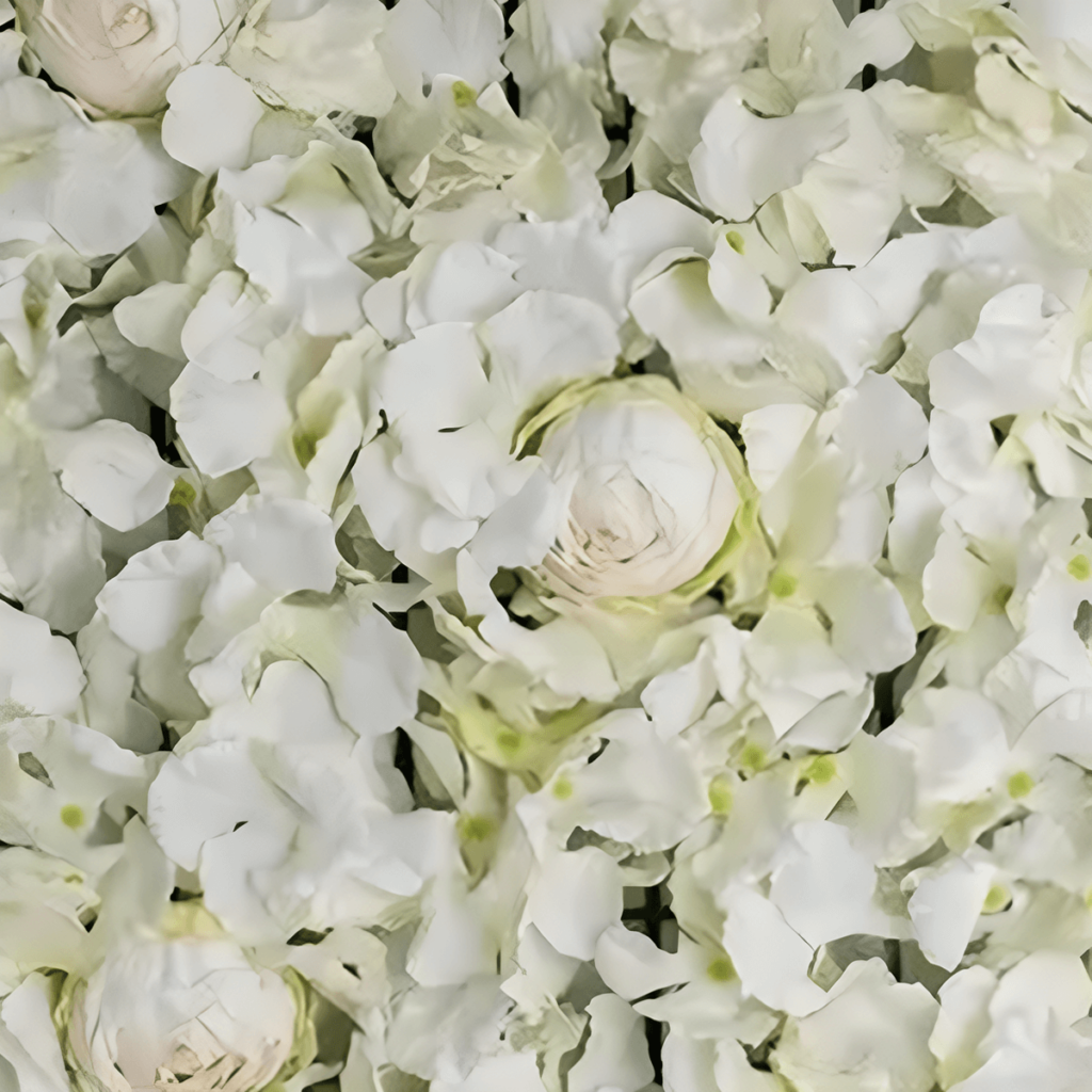 Blomstervæg panel champagne og hvid 40 x 60 cm