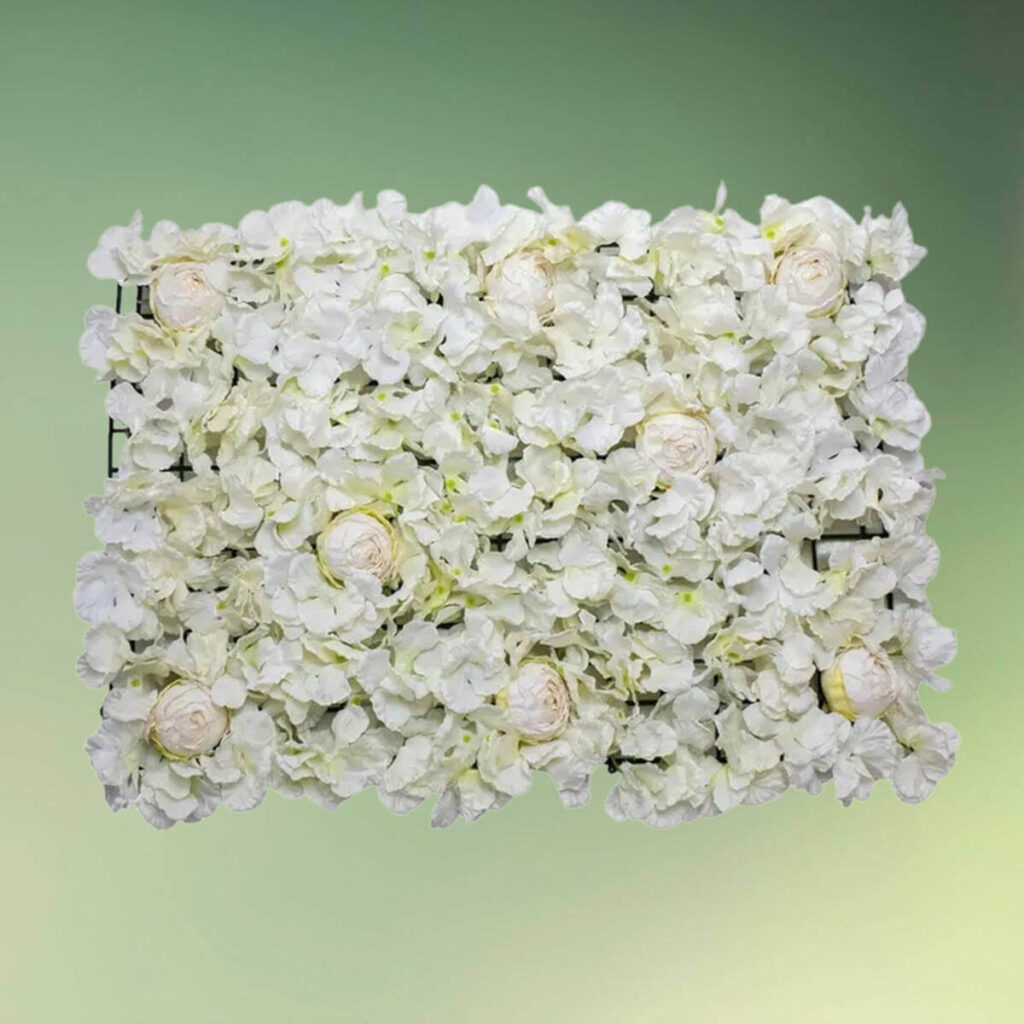 Blomstervæg panel champagne og hvid 40 x 60 cm