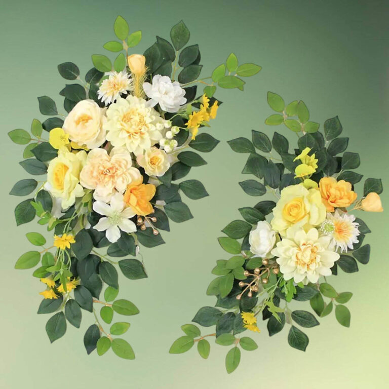 gule kunstige blomster dekorationer - blomster til vielsesbuer og backdrops - kunstige blomster til velkomstskilt - blomster til bryllup - blomster til fest