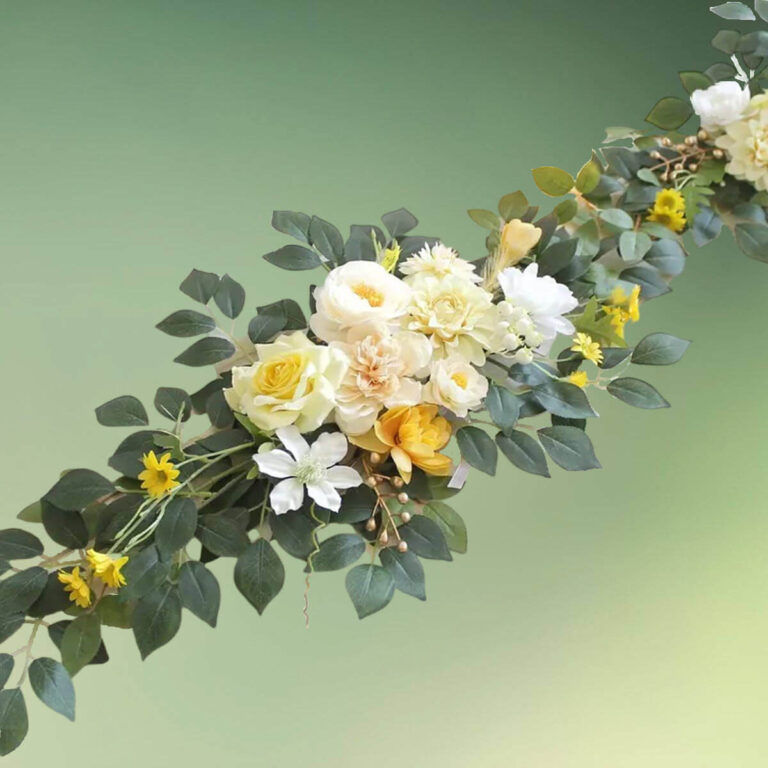 gule kunstige blomster dekorationer - blomster til vielsesbuer og backdrops - kunstige blomster til velkomstskilt - blomster til bryllup - blomster til fest