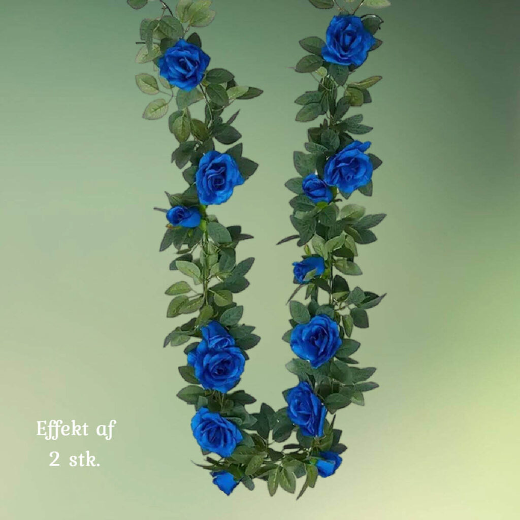 kunstig blomsterranke med kongeblå roser - blå roser