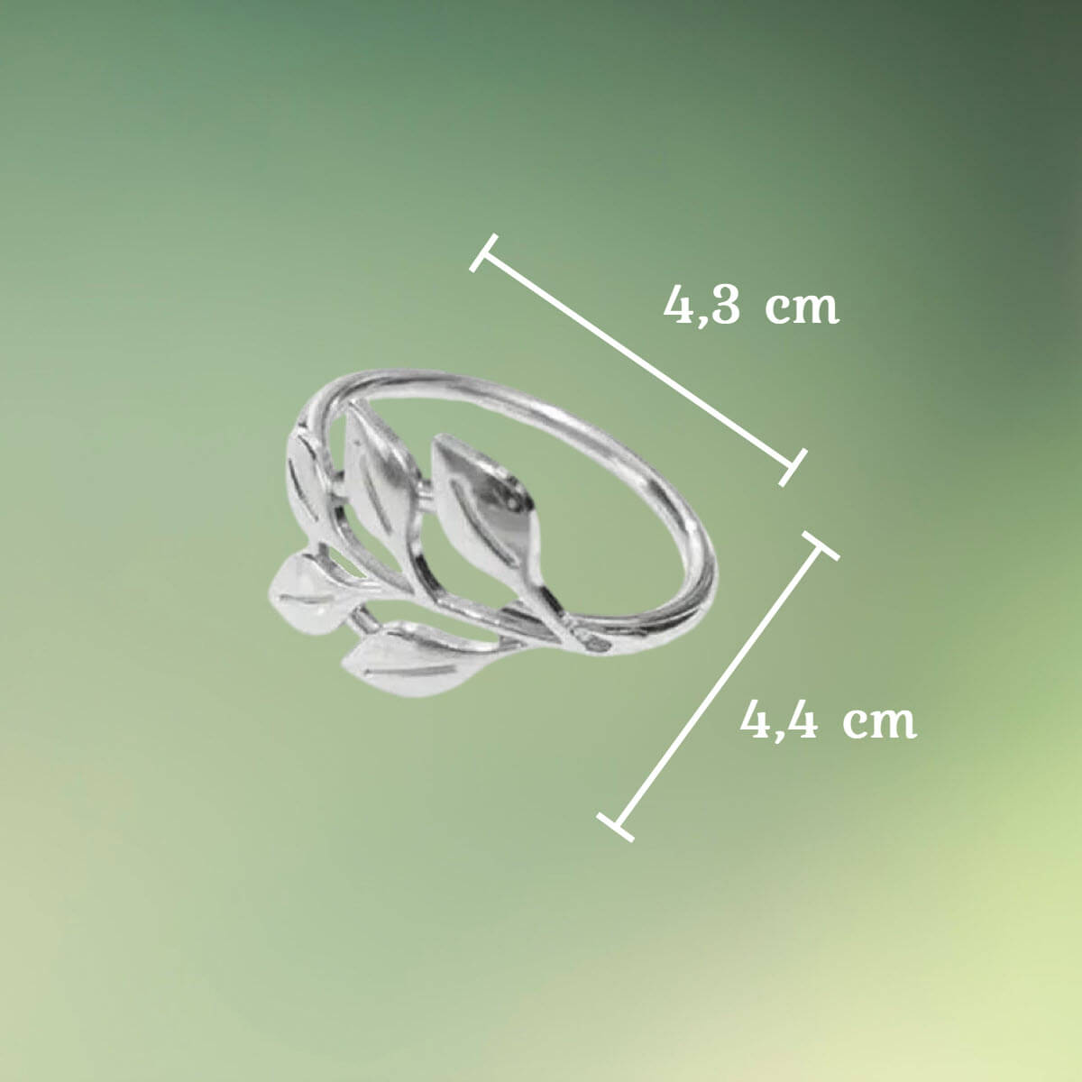 Sevietring sølv med blade mål (1) servietringe med blade - sølvfarvet