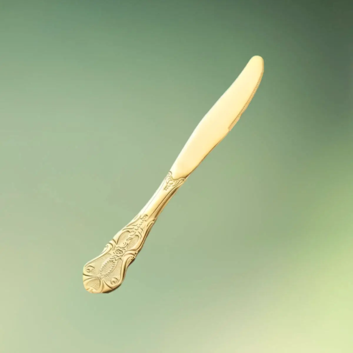 Guldbestik med mønster - Royal crown guld bestiksæt - kniv