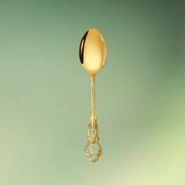 Guldbestik med mønster | Spiseske | Rustfri stål | Royal crown guld bestiksæt