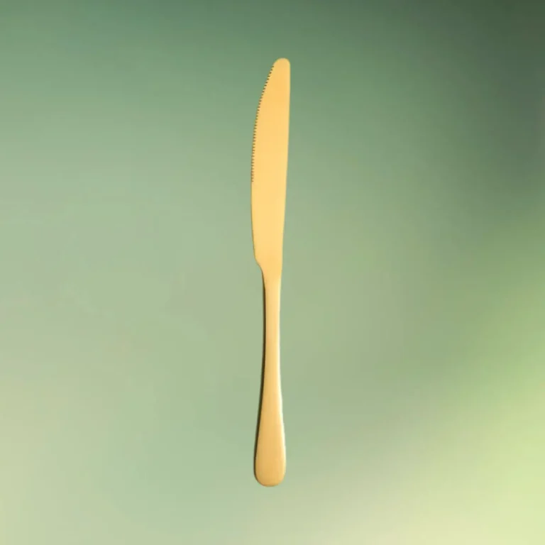 Guldbestik | Kniv | Rustfri stål | Glat guldkniv