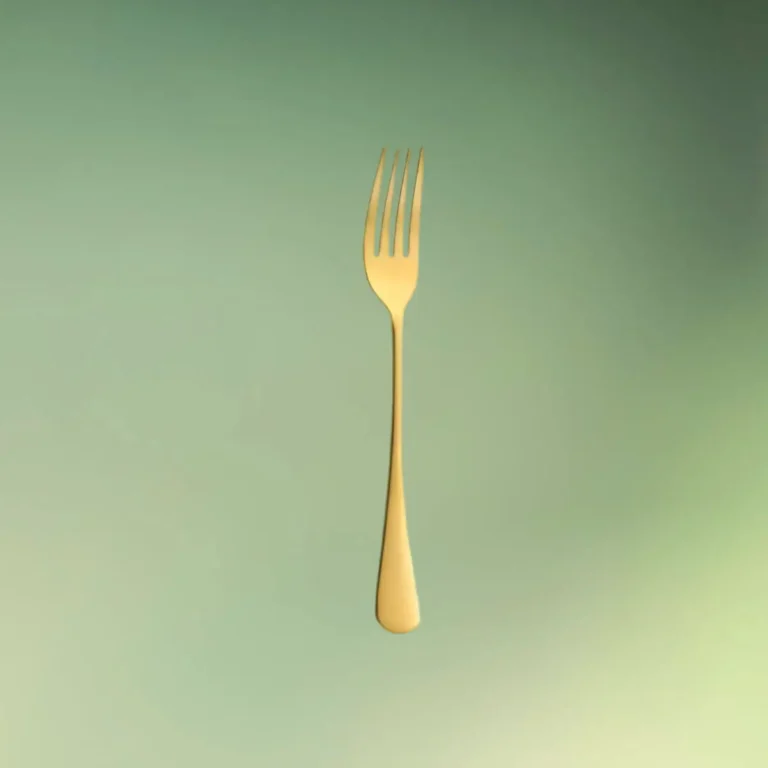 Guldbestik | Kagegaffel | Lille gaffel | Rustfri stål | Glat & blank guldgaffel