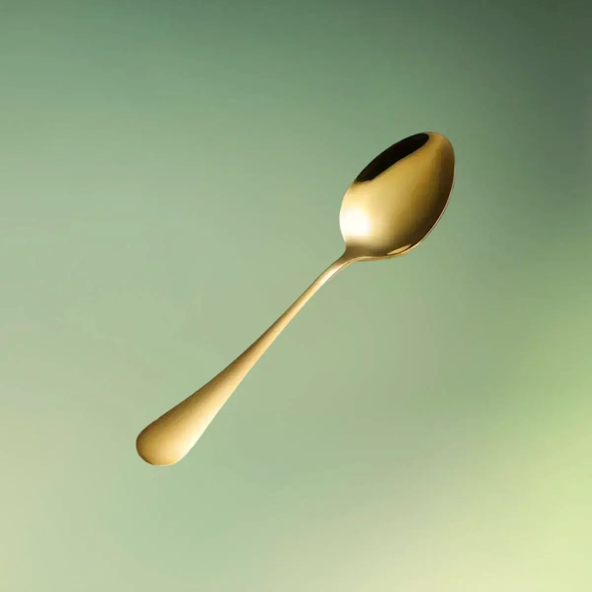 Guldbestik | Spiseske | Rustfri stål | Glat guldske