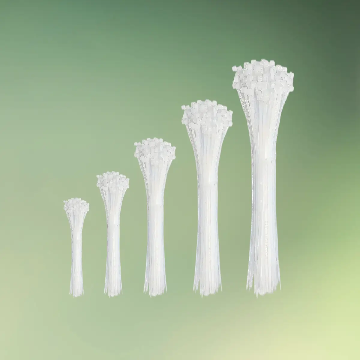 klare strips / kabelbindere - 600 stk. i fem forskellige størrelser