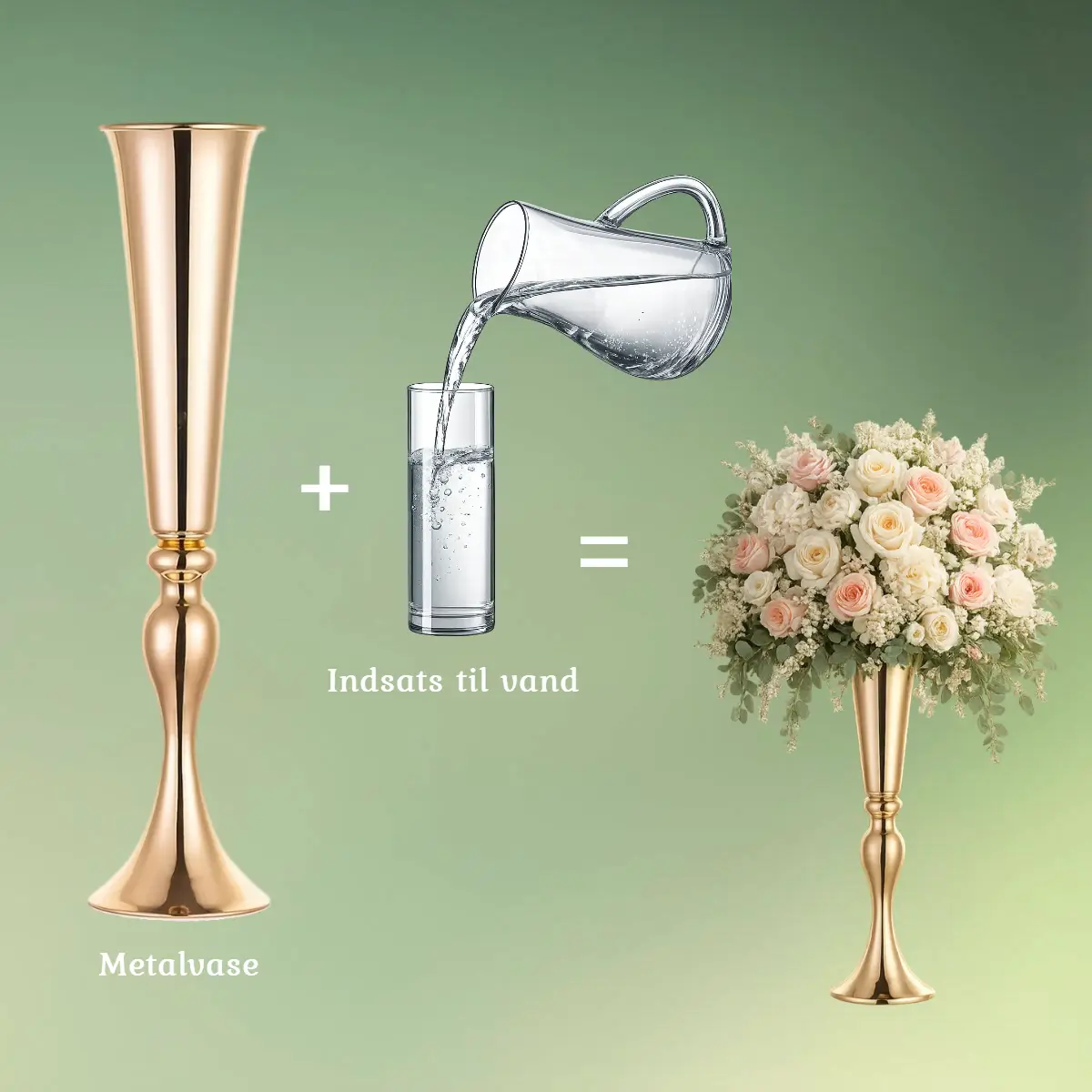 Lej akryl cylinder vase som indsats til metalvaser, så de kan indeholde vand