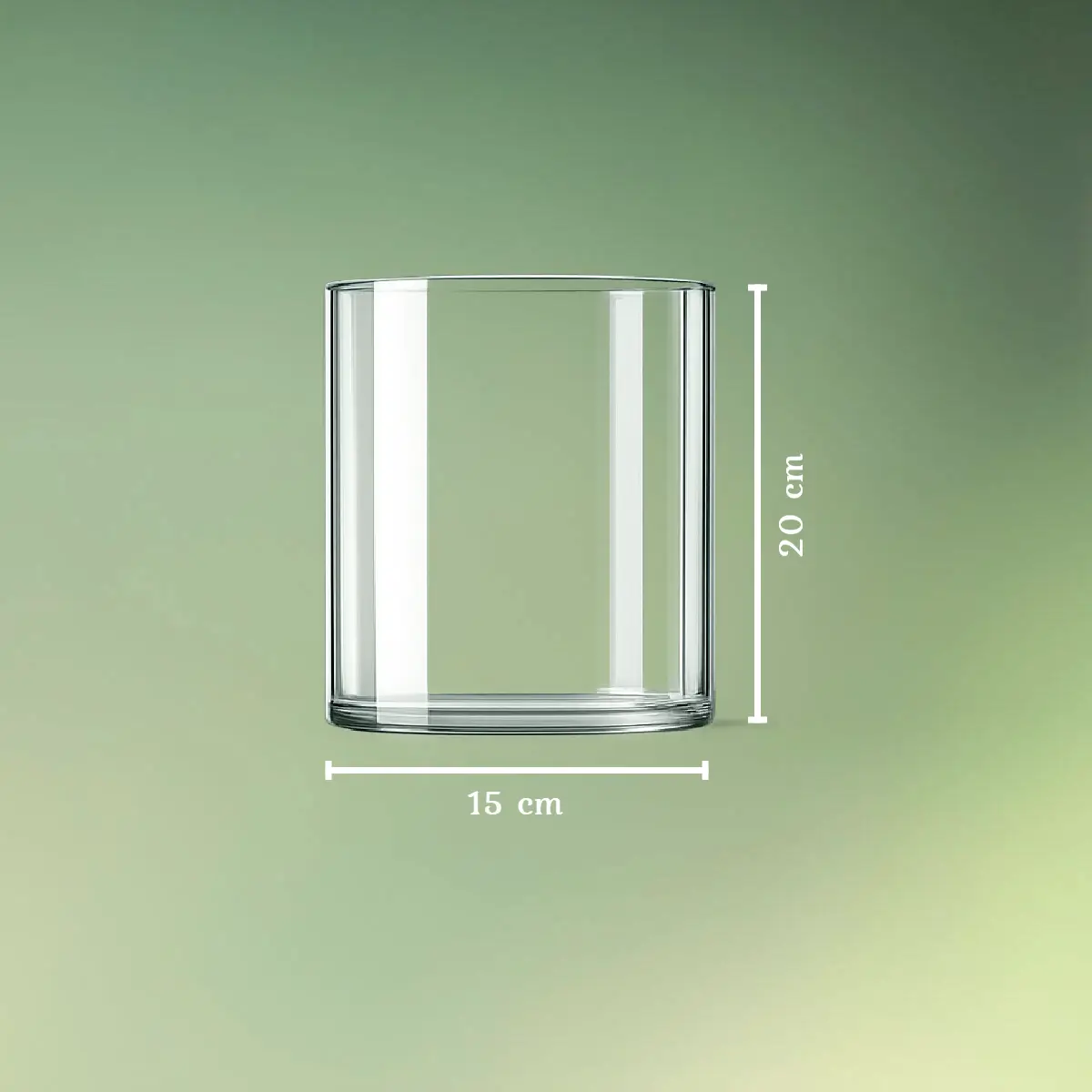 Akryl cylinder vaser 20x15 cm mål (1) lej Klar cylinder vase | Dekorationsvase i akryl | 20 x 15 cm