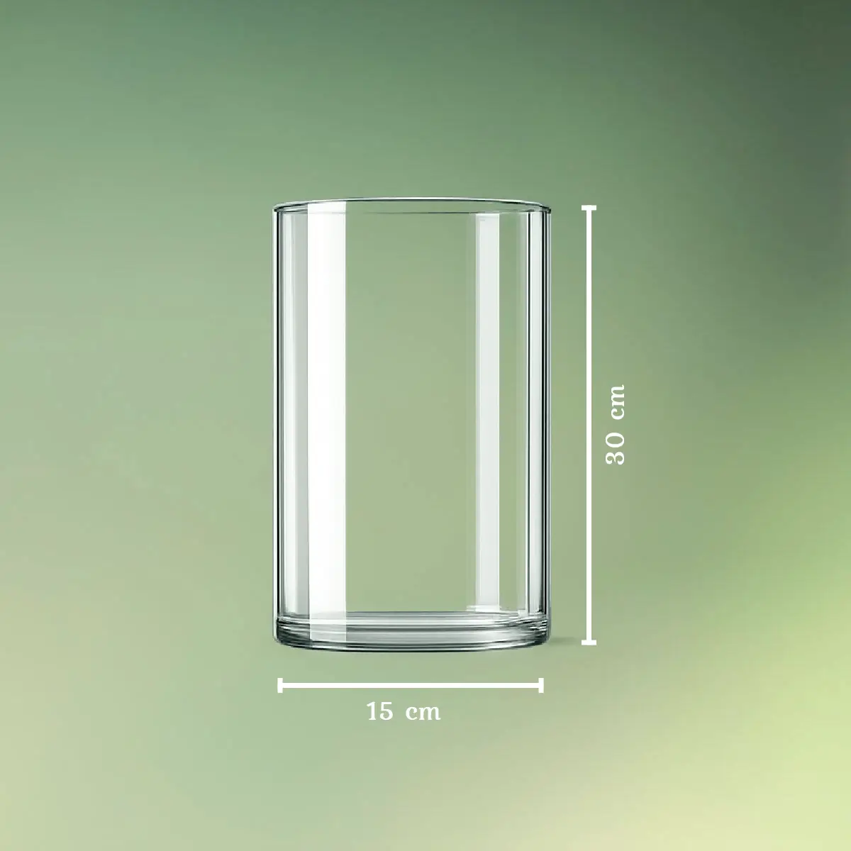 Akryl cylinder vaser L mål (1) lej Klar cylinder vase | Dekorationsvase i akryl | 30 x 15 cm