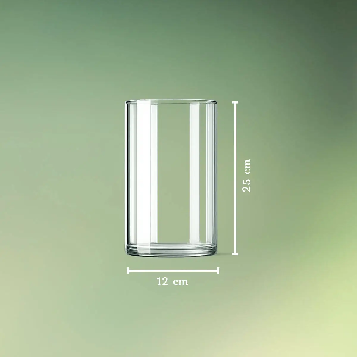 Akryl cylinder vaser M mål (1) lej Klar cylinder vase | Dekorationsvase i akryl | 25 x 12 cm