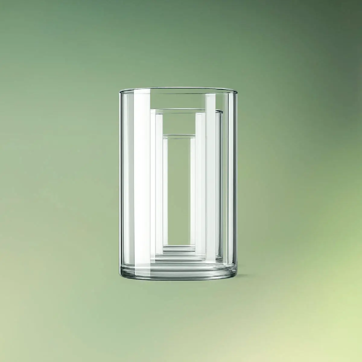 Akryl cylinder vaser S, M og L stablet grøn b (1) lej Klar cylinder vase | Dekorationsvase i akryl | 3 str.