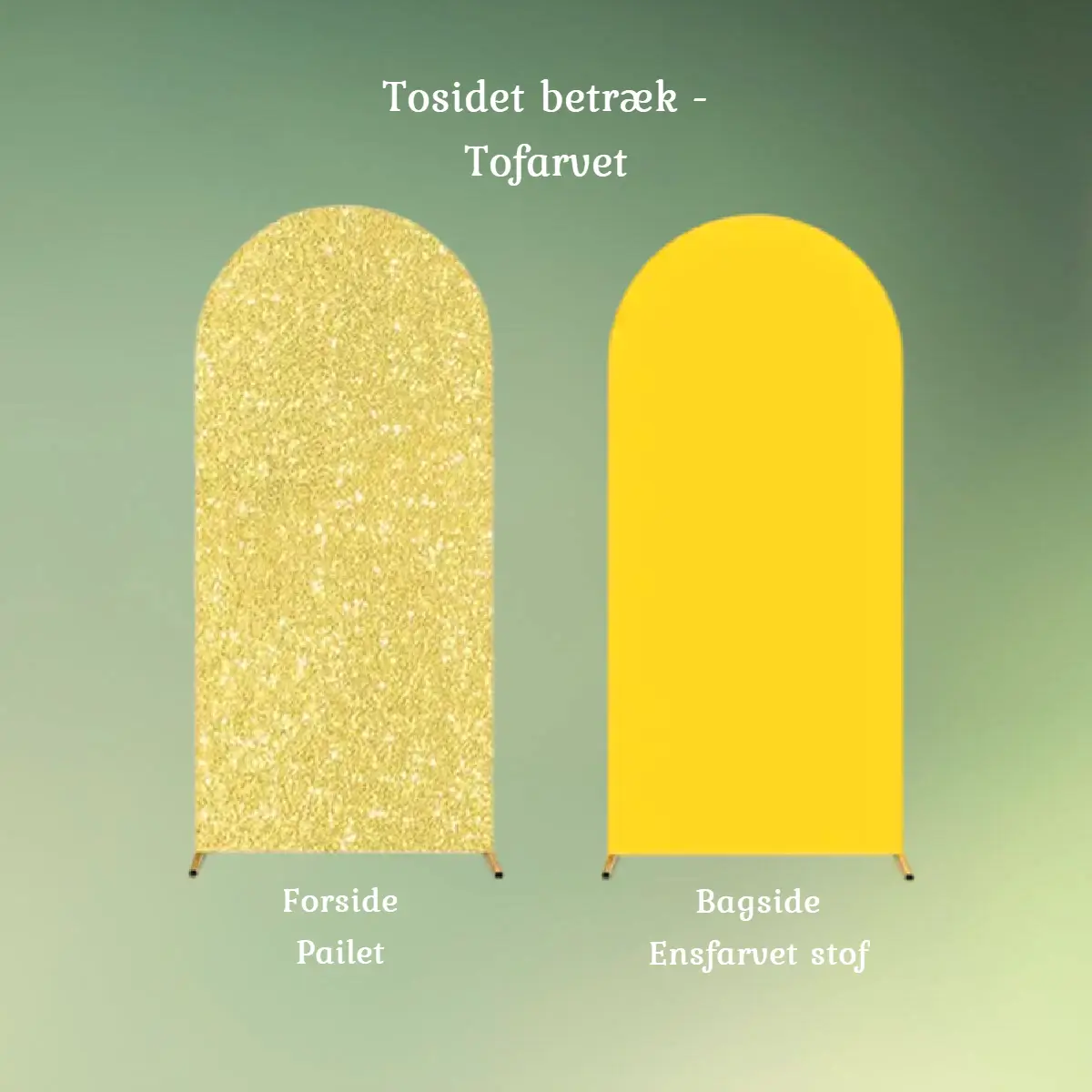 Betræk til buet backdrop stativ - guld - farver v2 (1) Betræk til buet backdrop stativ - guld/gul