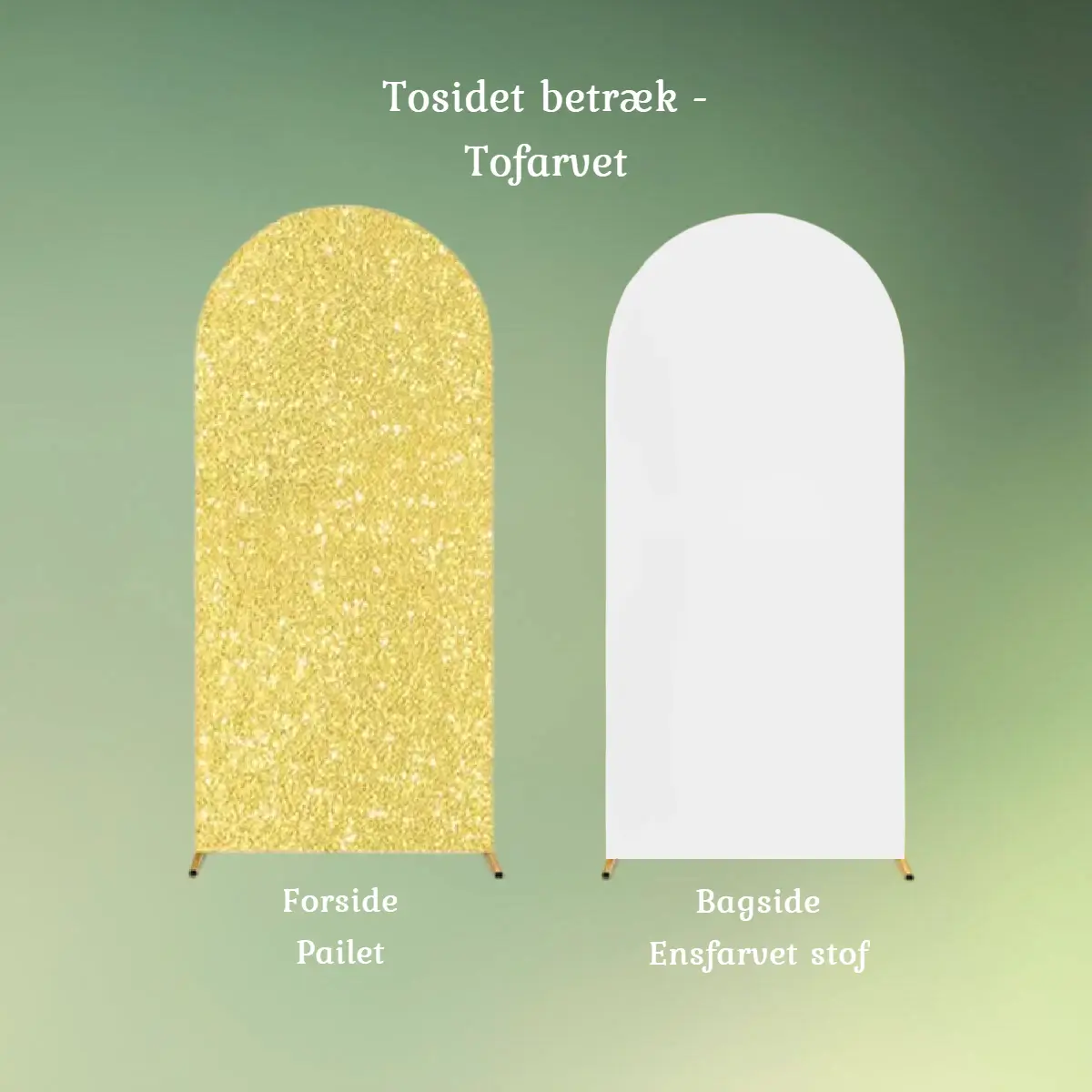 Betræk til buet backdrop stativ - guld-hvid - 1,5 x 0,65 m (1) Betræk til buet backdrop stativ - guld/hvid