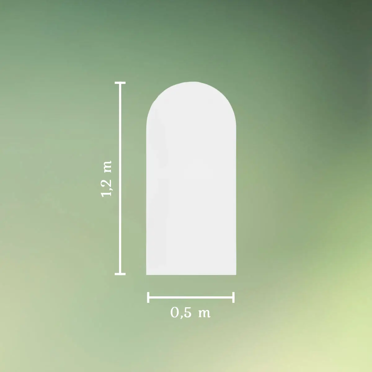 Betræk til buet backdrop stativ - hvid - 1,2 x 0,5 m mål (1) lej Betræk til buet backdrop stativ | Hvid | Flere str.