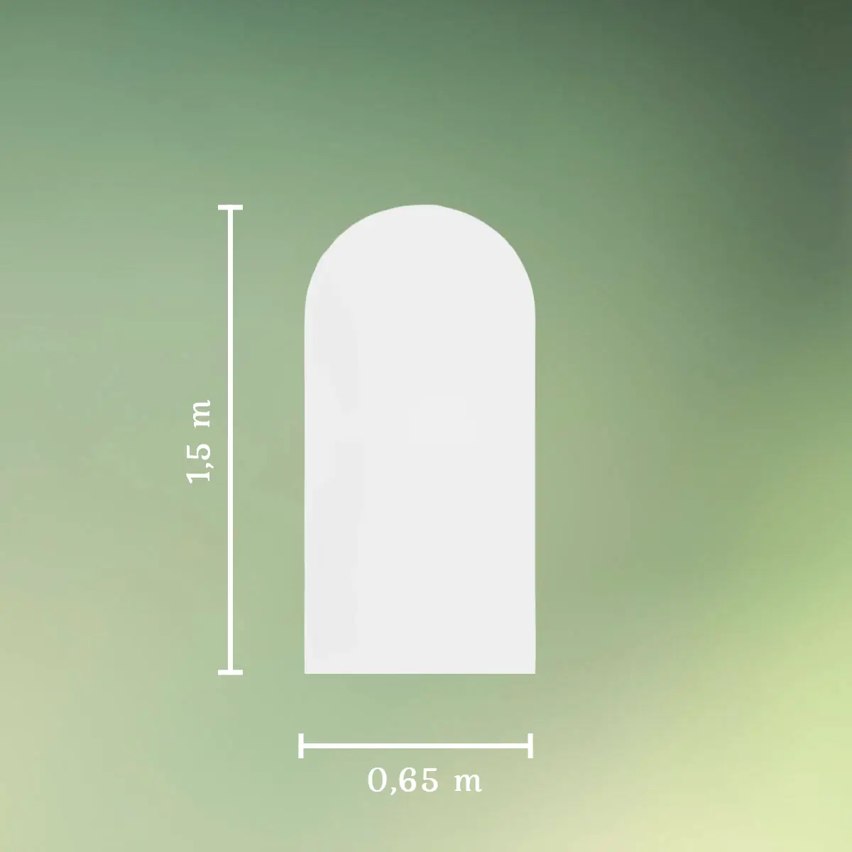 Betræk til buet backdrop stativ - hvid - 1,5 x 0,65 m mål (1) lej Betræk til buet backdrop stativ | Hvid | Flere str.