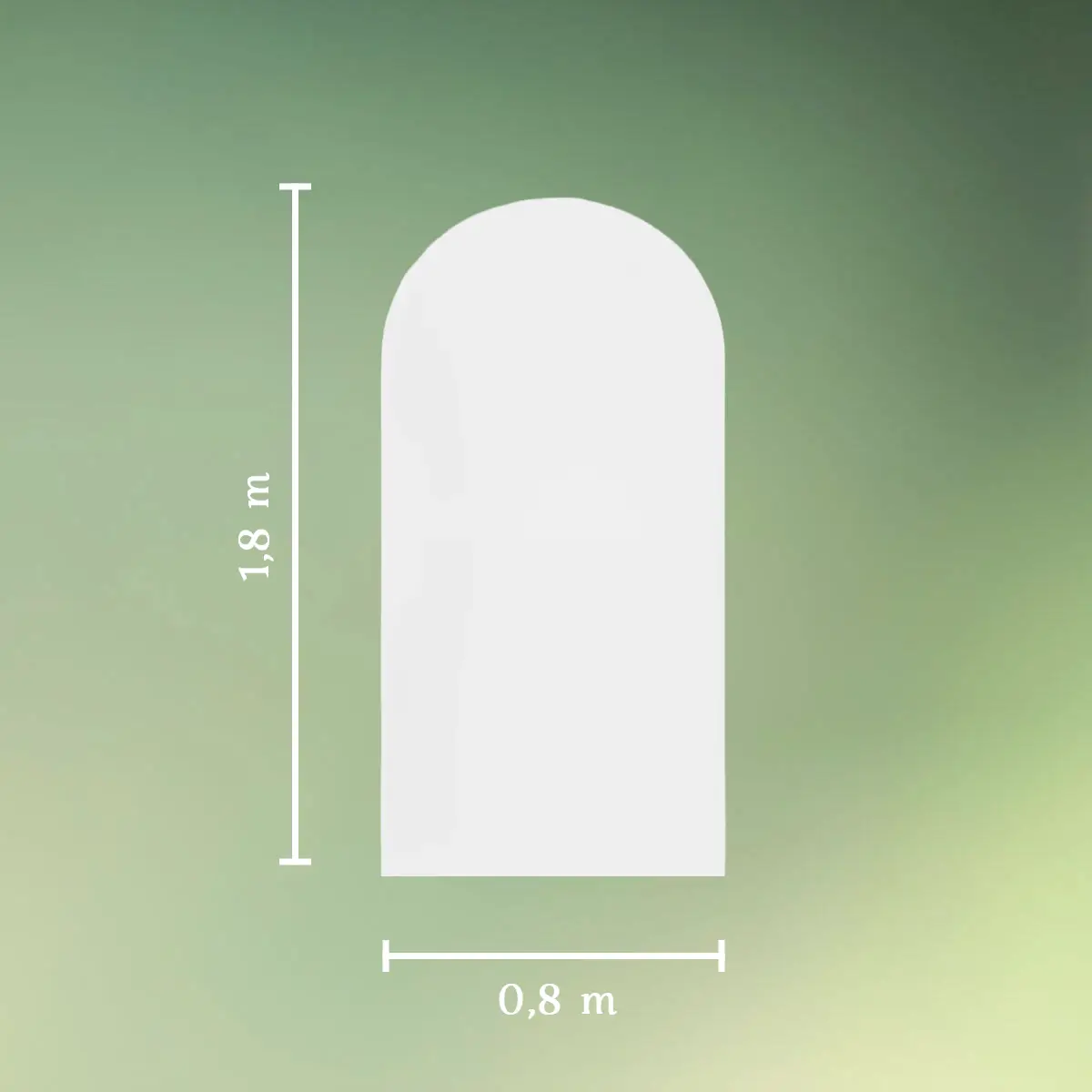 Betræk til buet backdrop stativ - hvid - 1,8 x 0,8 m mål (1) lej Betræk til buet backdrop stativ | Hvid | Flere str.