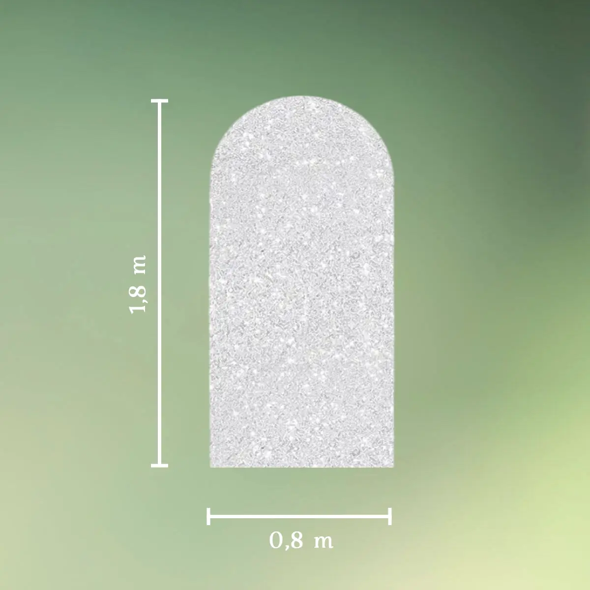 Betræk til buet backdrop stativ - sølv - 1,8 x 0,8 m mål (1) lej Betræk til buet backdrop stativ - sølv