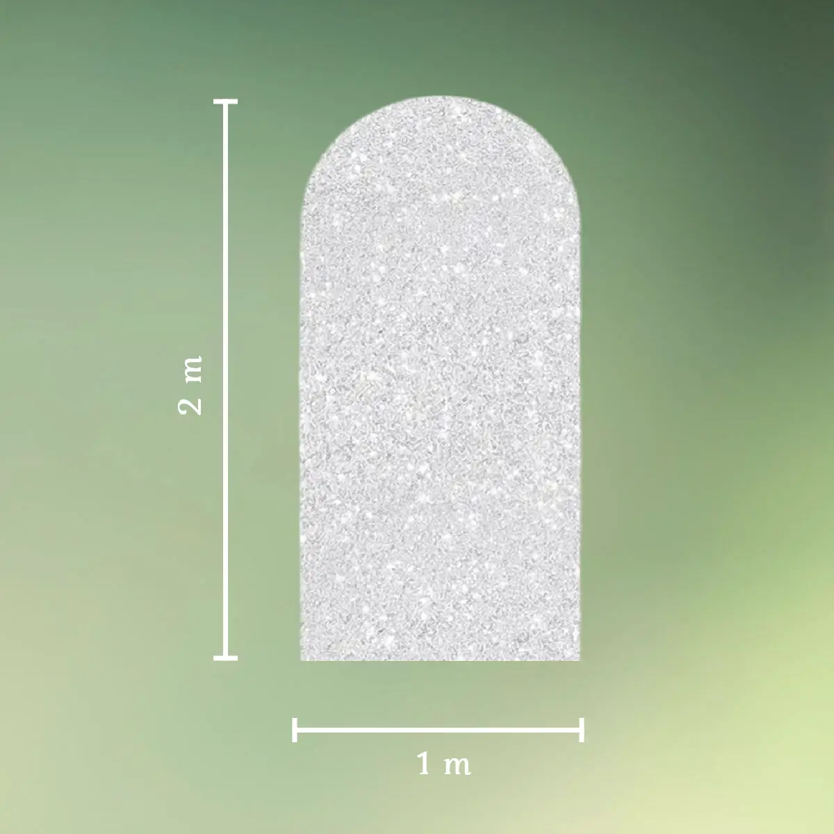 Betræk til buet backdrop stativ - sølv - 2x1 m mål (1) lej Betræk til buet backdrop stativ - sølv