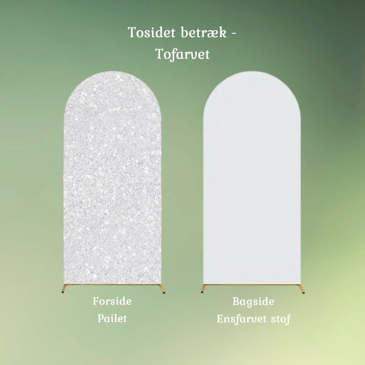 Betræk til buet backdrop stativ - sølv-hvid (1) lej Betræk til buet backdrop stativ - sølv/hvid