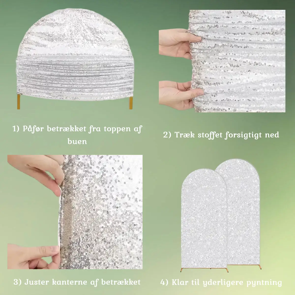 Betræk til buet backdrop stativ - sølv - vejledning (1) lej Betræk til buet backdrop stativ - sølv