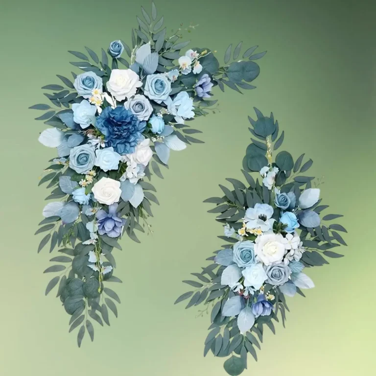 blå kunstige blomster dekorationer - blomster til vielsesbuer og backdrops - kunstige blomster til velkomstskilt - blomster til bryllup