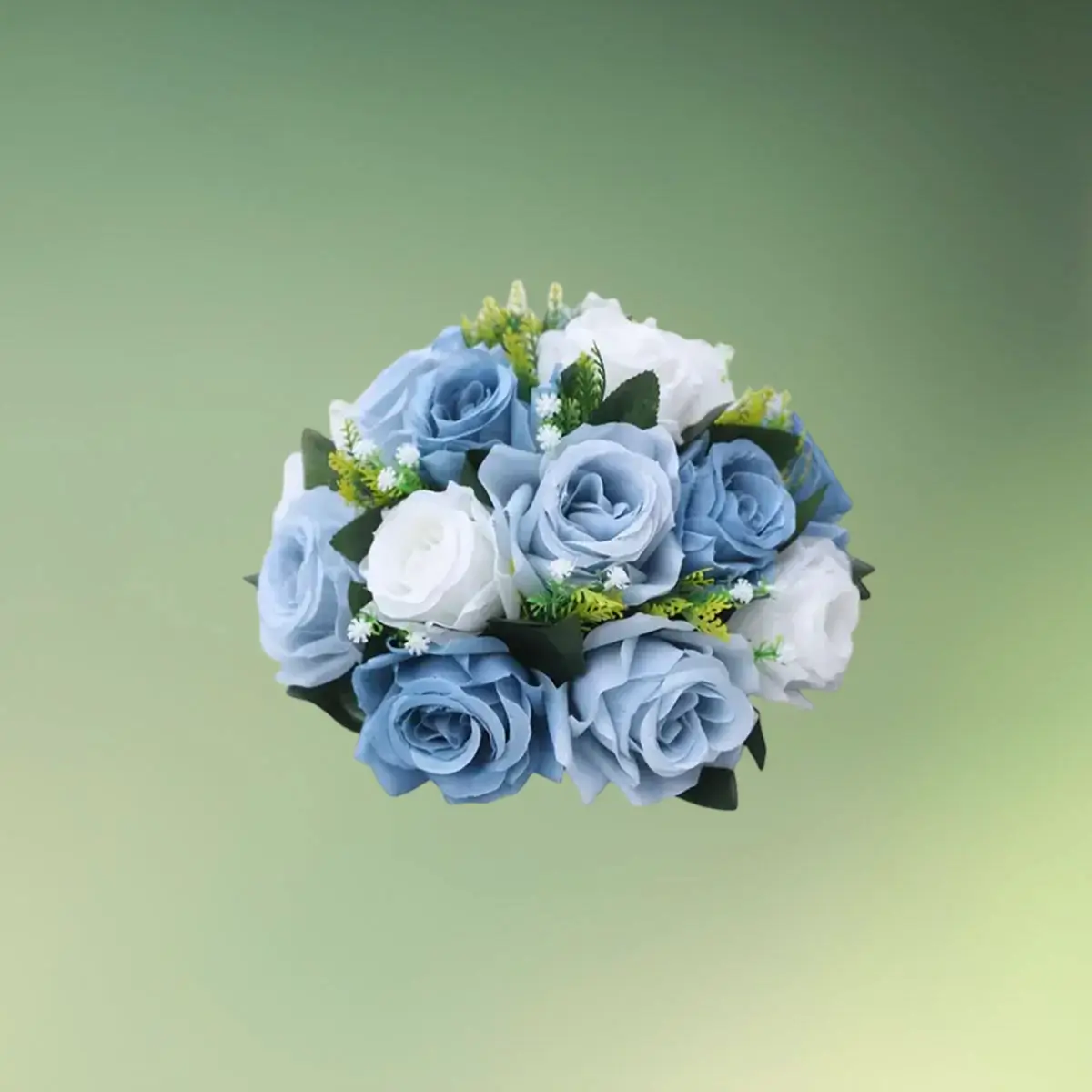 lej Kunstige blomster halvkugler med roser | Blomster til stativer | Hvid-Blå