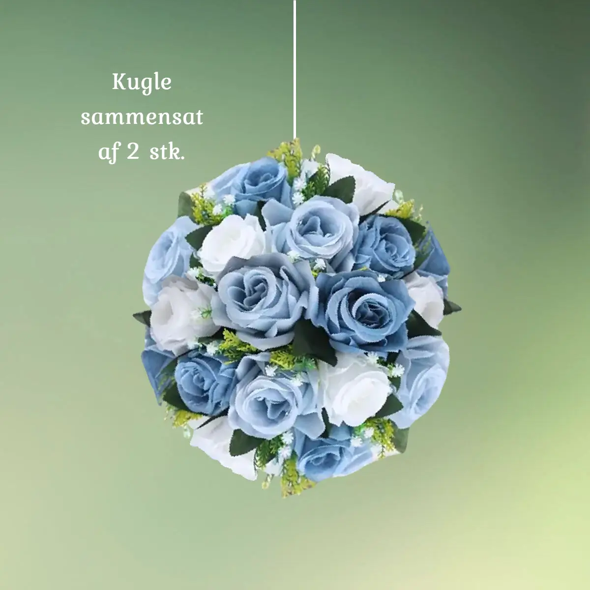 lej Kunstige blomster halvkugler med roser | Blomster til stativer | Hvid-Blå
