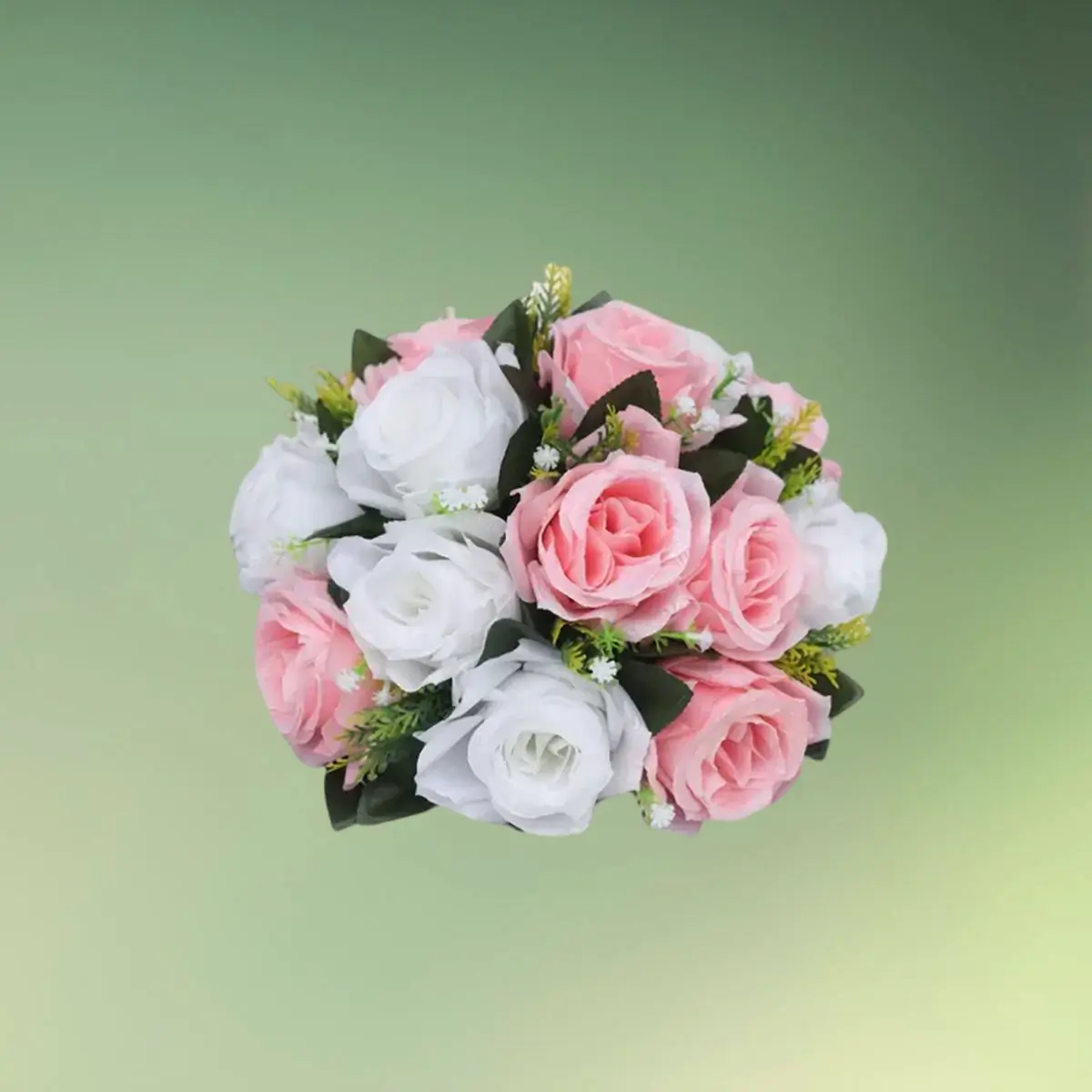 lej Kunstige blomster halvkugler med roser | Blomster til stativer | Hvid-Pink