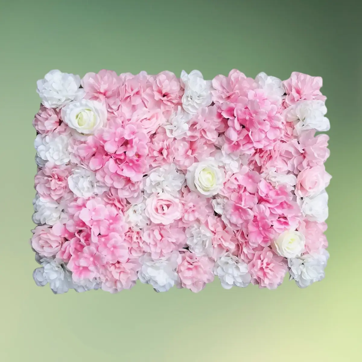 lej Blomstervæg panel | Deluxe | Lyserød og hvid | Kunstig blomster backdrop